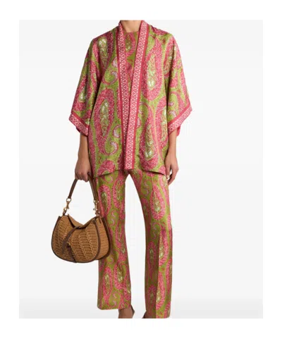 Etro Paisley Foliage Silk Twill Jacket In Multi