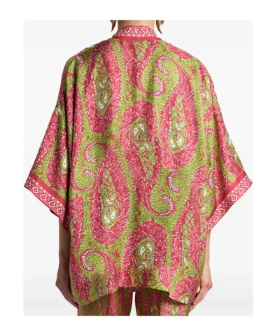 Etro Paisley Foliage Silk Twill Jacket In Multi
