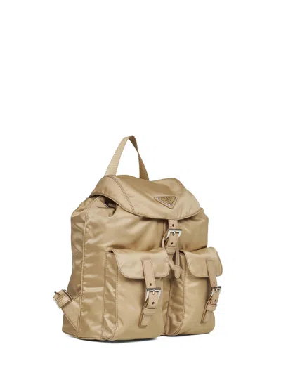 Prada Flap Backpack In Brown