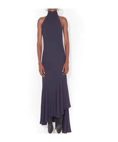 Alaïa Backless Maxi Dress In Blue