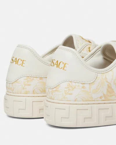 Versace Barocco Jacquard Greca Low Top Sneaker In White