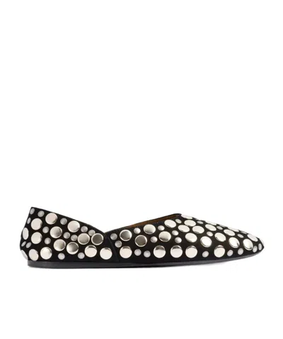 Khaite Jane Stud-embellished Leather Ballet Flats In Black