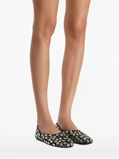 Khaite Jane Stud-embellished Leather Ballet Flats In Black