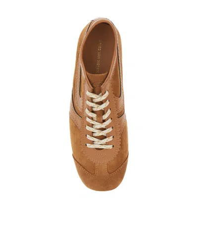 Dries Van Noten Women Beige Low-top Sneakers With Two-tone Lace-up In Suede Woman In Brown