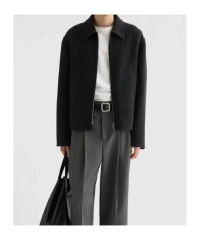 Jil Sander Textured Wool Jacket In Black