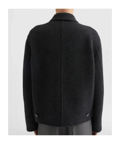 Jil Sander Textured Wool Jacket In Black