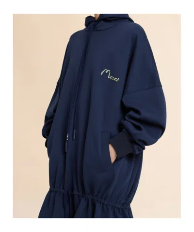 Marni Drawstring Mini Dress In Blue