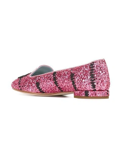 Shop Chiara Ferragni 'flirting' Slippers - Pink & Purple
