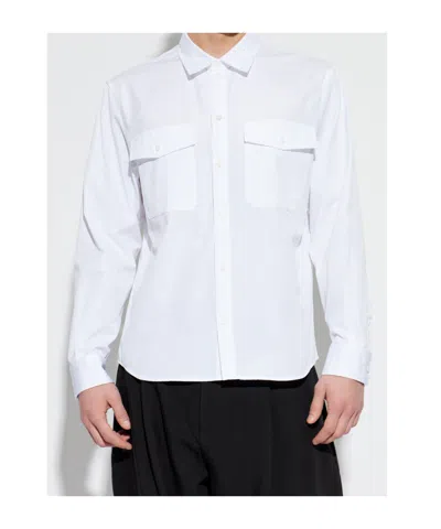 Dsquared2 Buttoned Flap-pocket Shirt In White