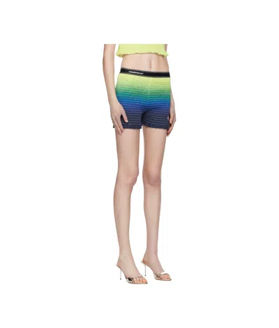 Casablanca Gradient-design Shirred-texture Shorts In Blue
