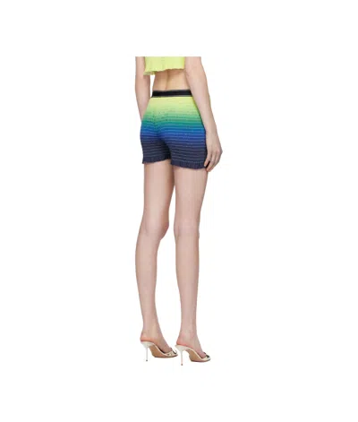 Casablanca Gradient-design Shirred-texture Shorts In Blue