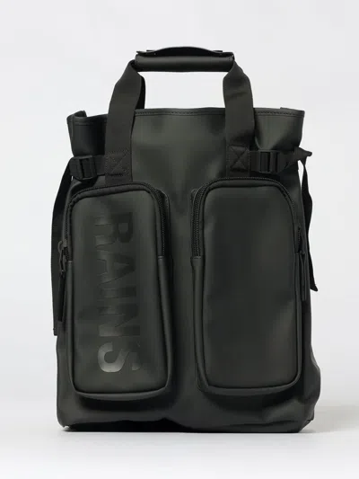 Rains Logo-print Multi-pocket Backpack In Black