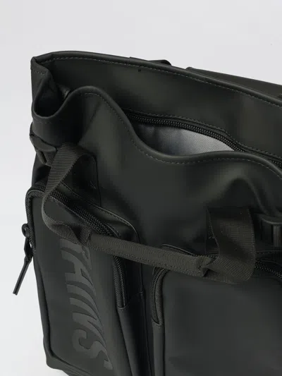 Rains Logo-print Multi-pocket Backpack In Black