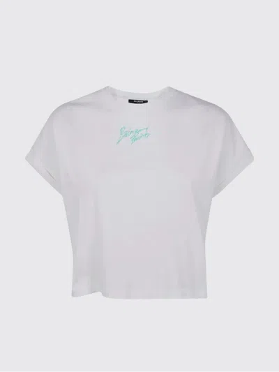 Balmain Mini Cropped T-shirt With Statement Print In White