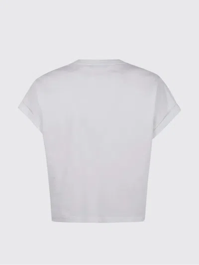 Balmain Mini Cropped T-shirt With Statement Print In White