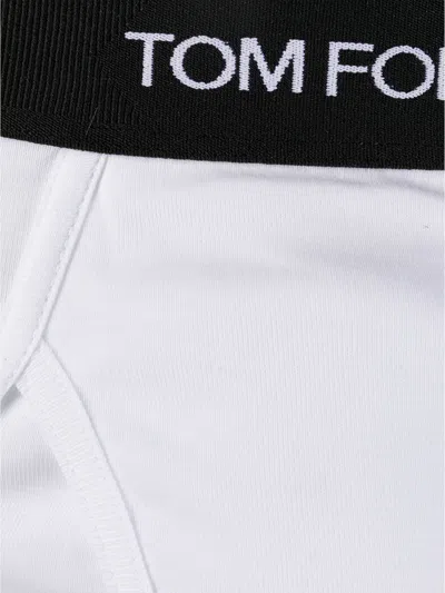 Tom Ford Waistband Elastic Pouch Contoured In White