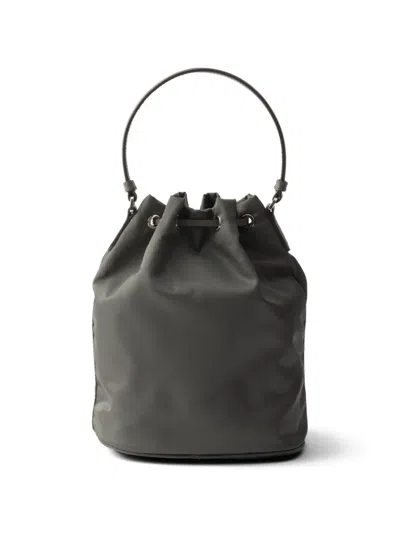 Prada Duet Drawstring Bucket Bag In Black