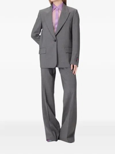 Msgm Tailored Trousers In Gray