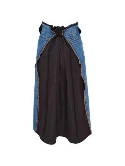 Litkovska Split-front Midi Skirt In Blue