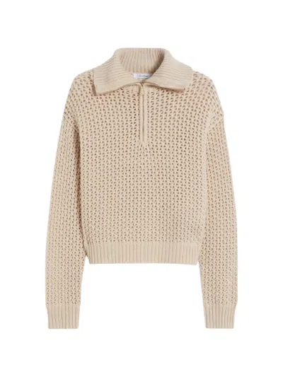 Max Mara Tequila Cropped Pullover Textured Knit Ribbed In Neutral