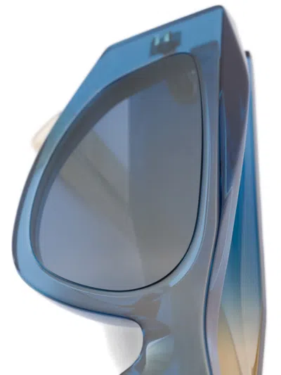 Prada Symbole Rectangle-frame Sunglasses In Blue