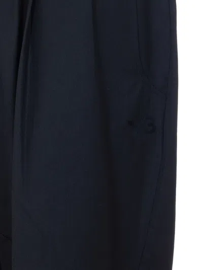 Y-3 Elasticated Logo Patch Trousers In Blue
