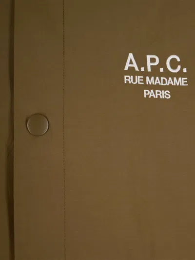 A.p.c. Snap Button Cotton-blend Classic Jacket In Brown