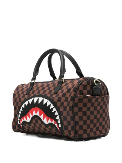 Sprayground Checkerboard-pattern Tote Bag In Brown
