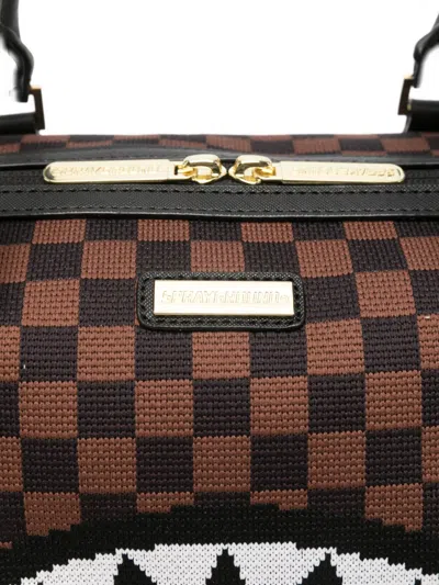 Sprayground Checkerboard-pattern Tote Bag In Brown