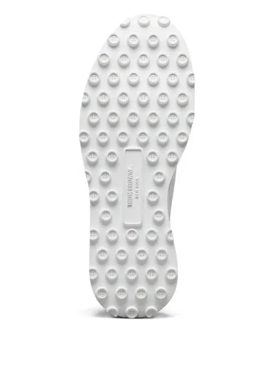 Thom Browne Soft Tech Leather Runner Sneakers In White