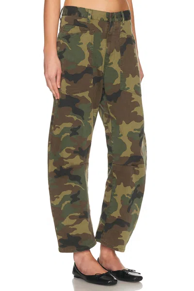 Nili Lotan Shon Camo-print Barrel-leg Ankle Pants In Multi