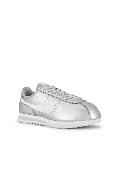 Nike Cortez Metallic Sneaker In Silver