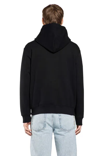 Gucci Men Black Sweatshirt With Hood With Drawstring And Front Logo In Cotton Man In Multi
