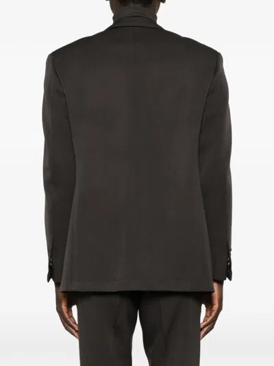 Corneliani Button-fastening Blazer In Brown