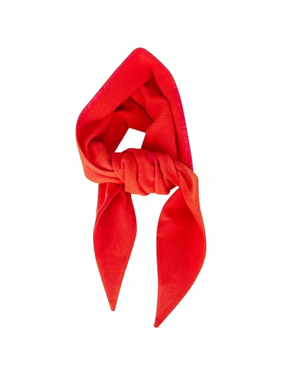 Rier Diamondtriangular Wool Scarf In Red