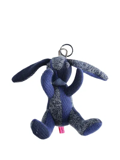 The Elder Statesman Rabbit Keyring In Blue