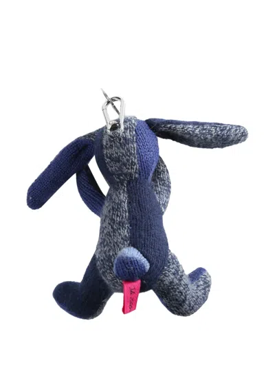 The Elder Statesman Rabbit Keyring In Blue