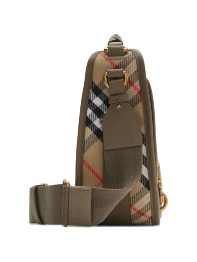 Burberry Small Handbag With Adjustable Strap And Check Pattern In Neutral