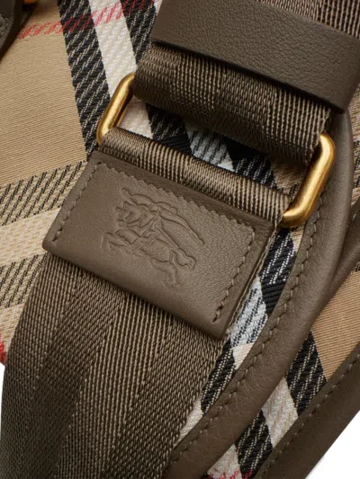Burberry Small Handbag With Adjustable Strap And Check Pattern In Neutral