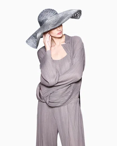 Giorgio Armani Pleated T-shirt Trousers With Elastic Waistband For Women In Gray