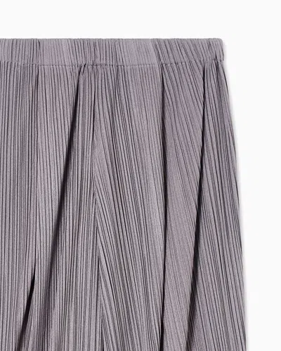 Giorgio Armani Pleated T-shirt Trousers With Elastic Waistband For Women In Gray