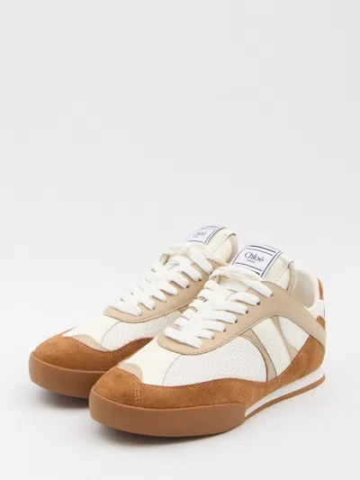 Chloé Chloe Chloe Kick Brown And White Sneakers In Mesh And Leather Women In Brown