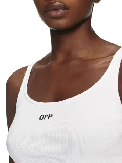 Off-white Off White Off Stamp Rib Tank Top White Black