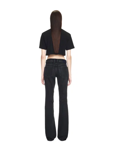 Off-white Off White Cropped T Shirt With Off Embroidery In Black