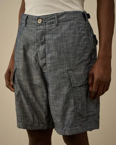 C.p. Company C.p.company Cargo Shorts In Chambray In Gray