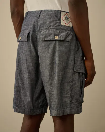 C.p. Company C.p.company Cargo Shorts In Chambray In Gray