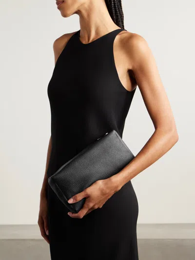 The Row Leather Clutch In Black