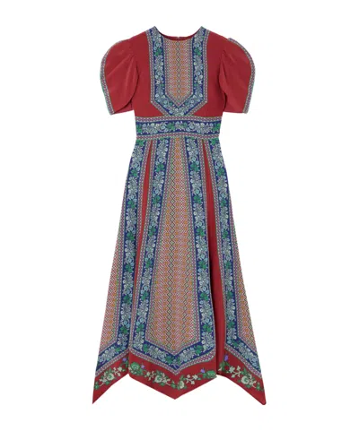 La Doublej Silk Printed Maxi Dress In Multi
