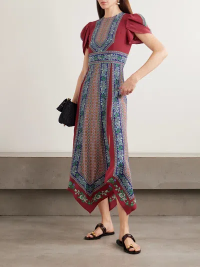 La Doublej Silk Printed Maxi Dress In Multi