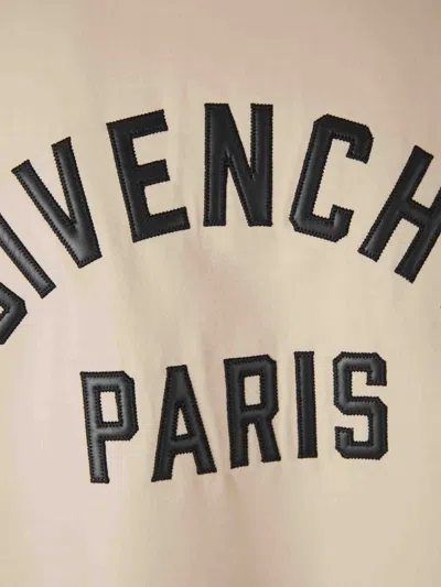 Givenchy Silk Nylon Jacket Contrast Sleeves Pockets In Neutral